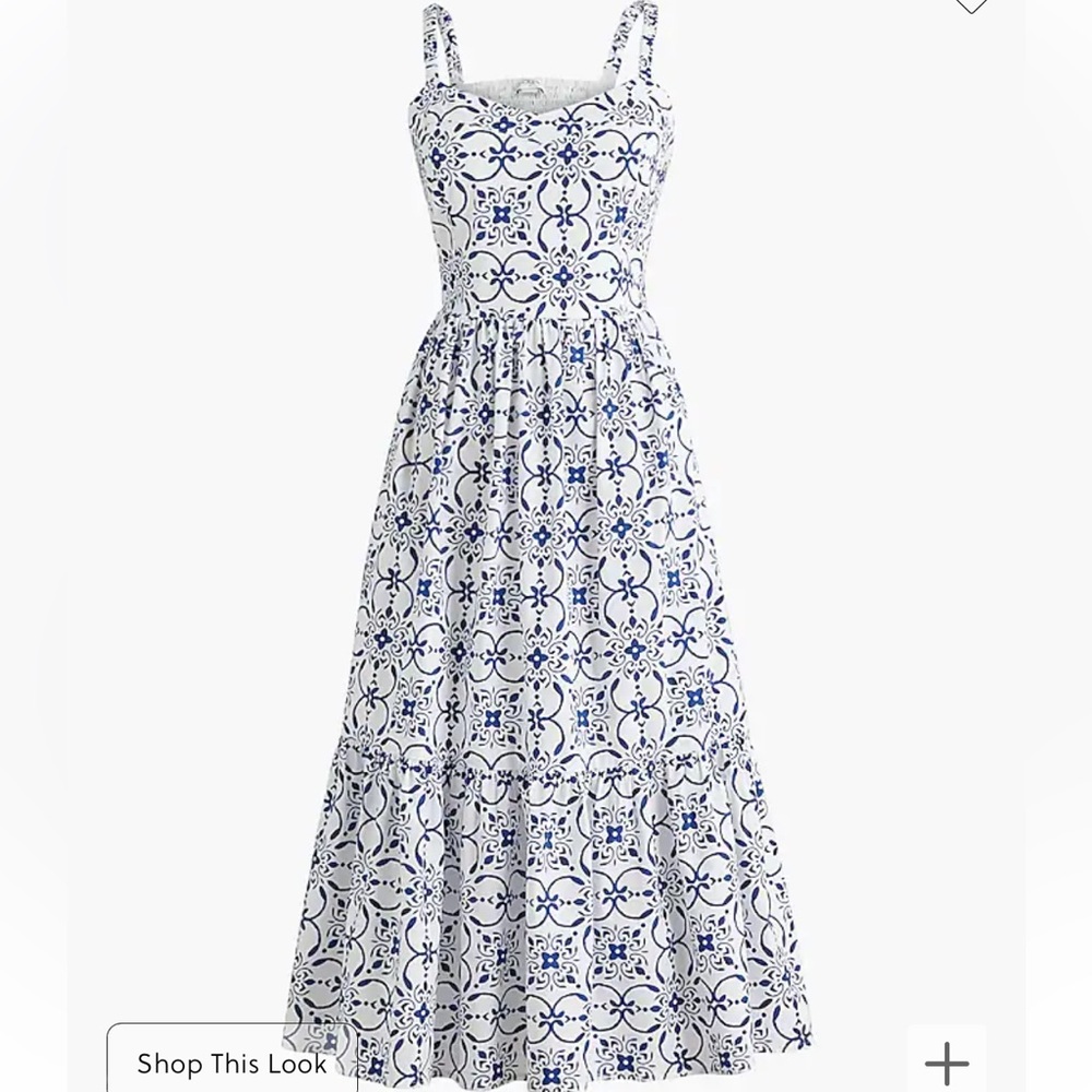 j.CrewPoplin corset midi dress